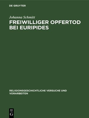 cover image of Freiwilliger Opfertod bei Euripides